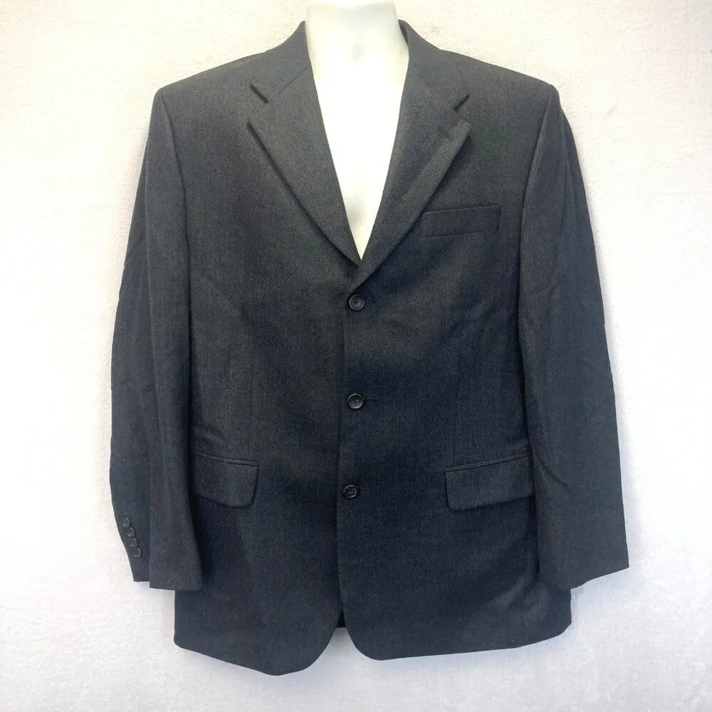 Peerless Man‎ 100% Lambswool Blazer Sport Coat Mens 42R Gray Plaid Jacket Canada
